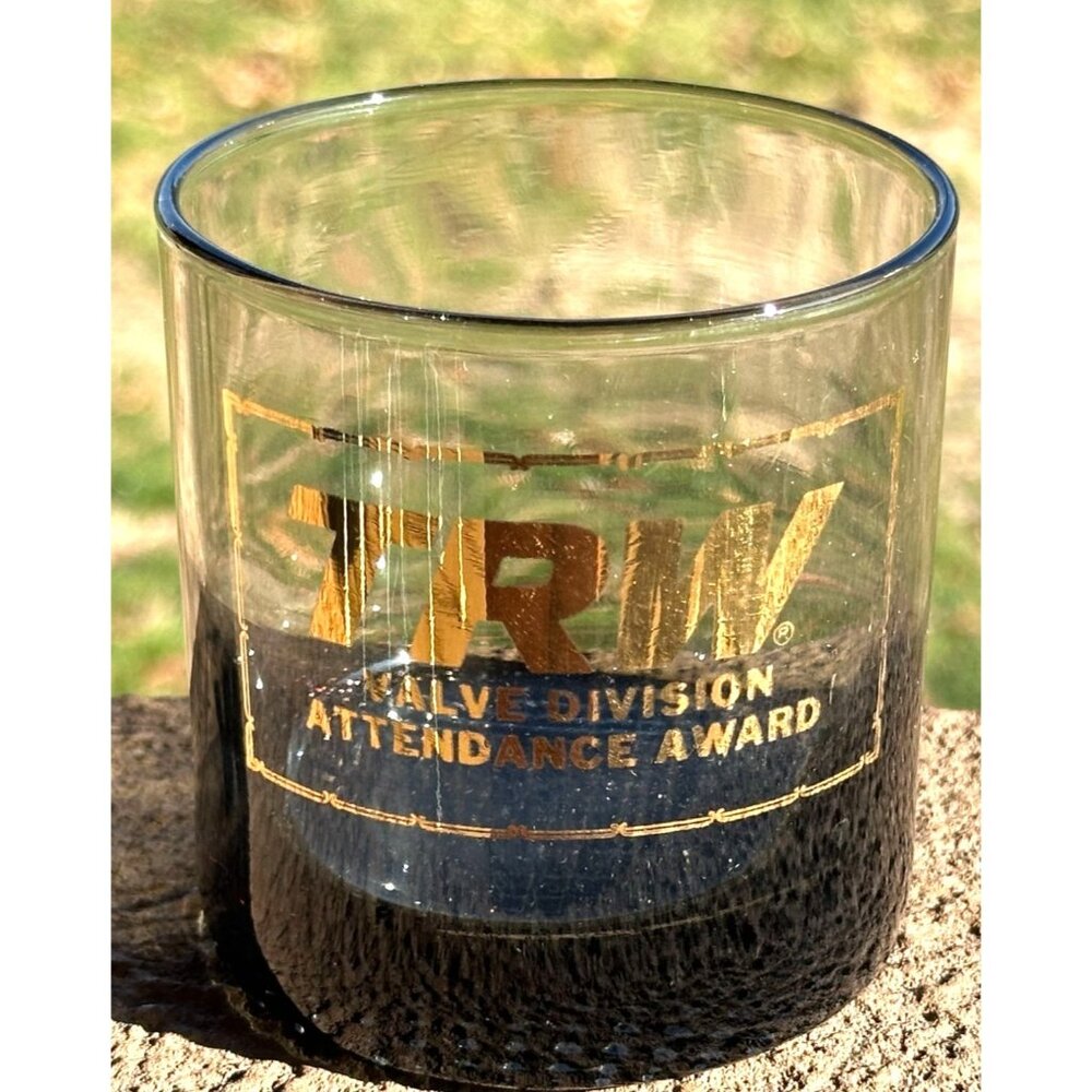 TRW Valve Division Attendance Award  Collectibles Smoke Glass Hobnob 6 oz- 4 ea